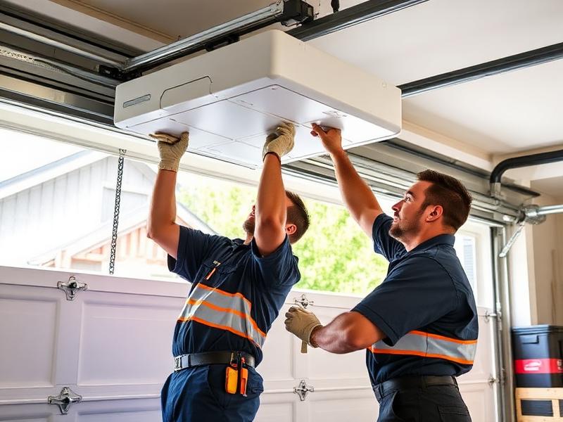 Our professional team installing a garage door opener in Longbranch WA
